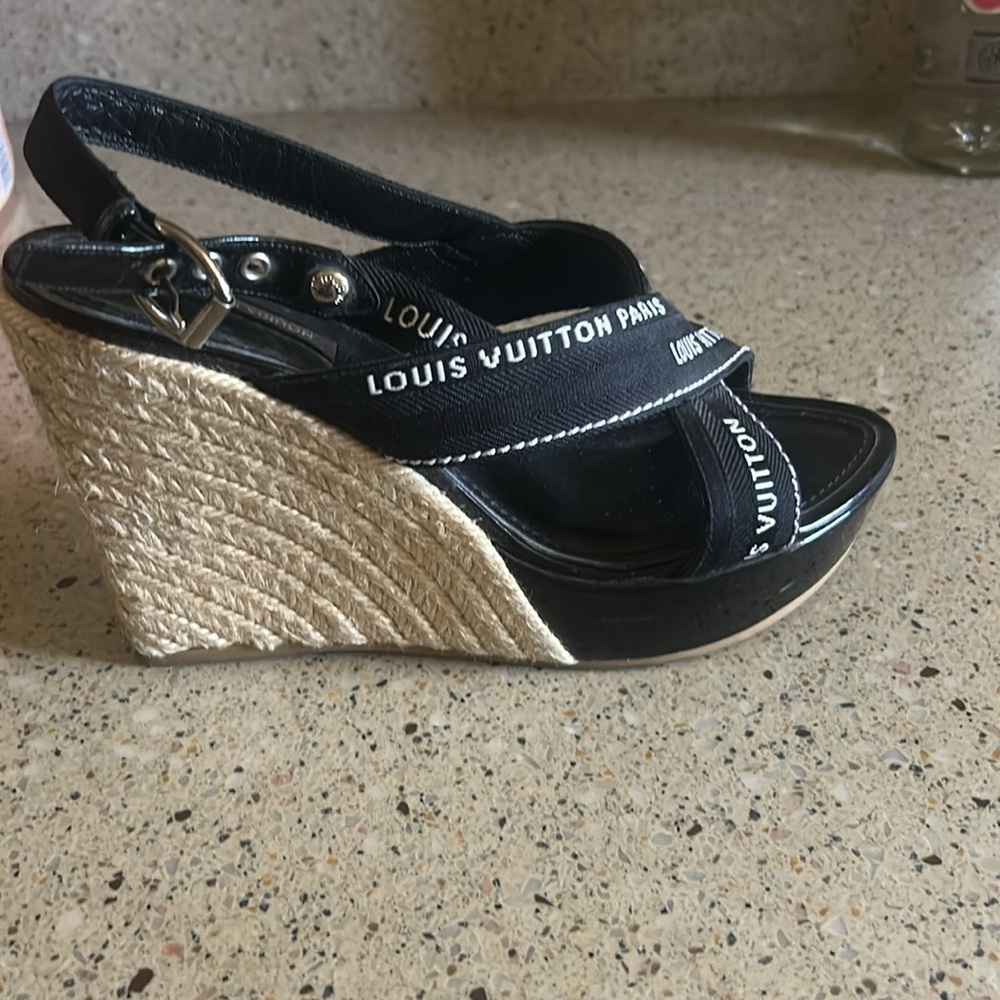 Louis Vuitton Black Strappy Heels - Picture 2 of 3
